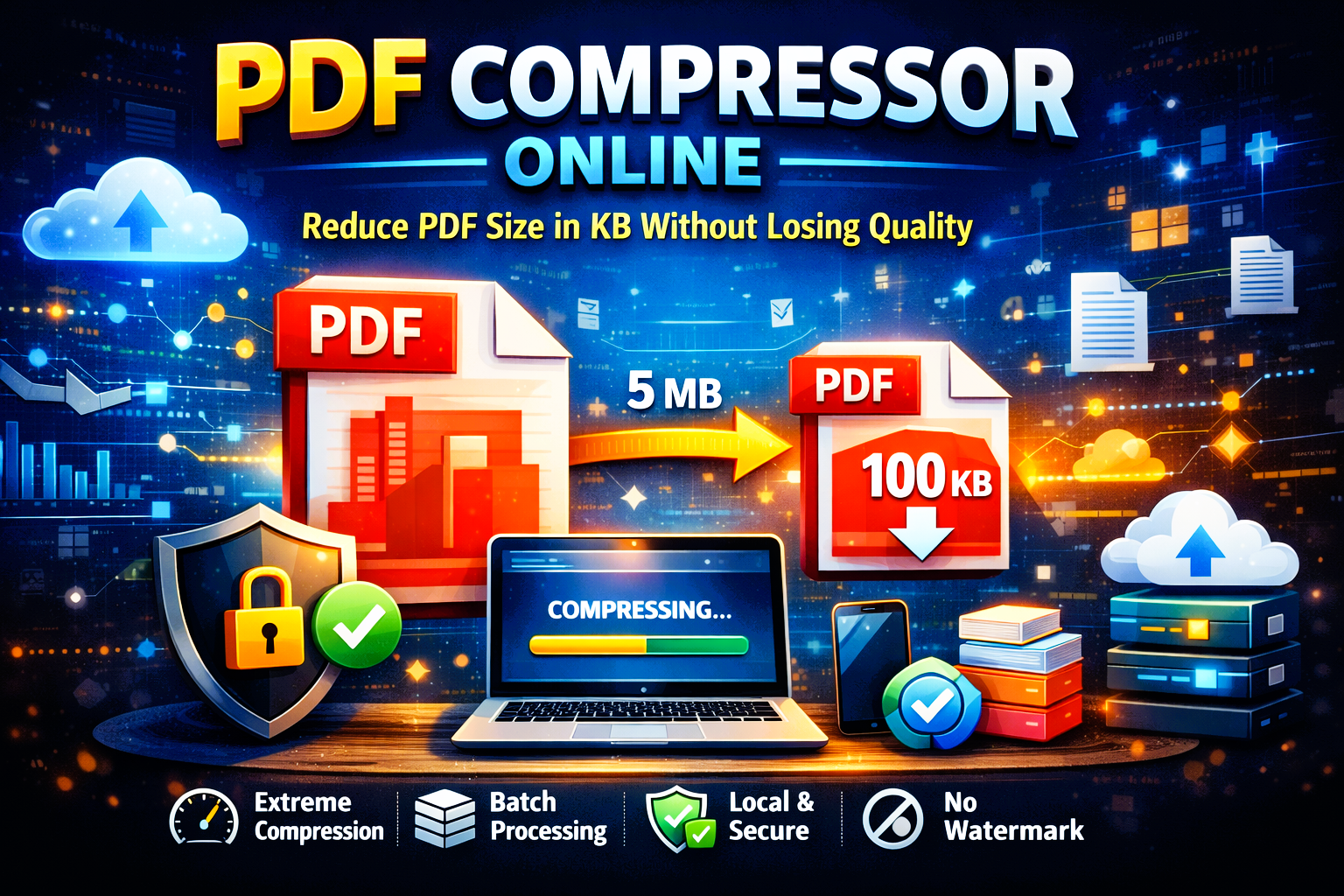 Best PDF Compressor Online - Reduce PDF Size to 100KB (Free & Secure)