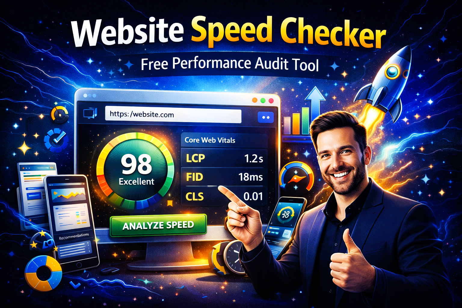 Website Speed Checker Dashboard Interface - T4tool