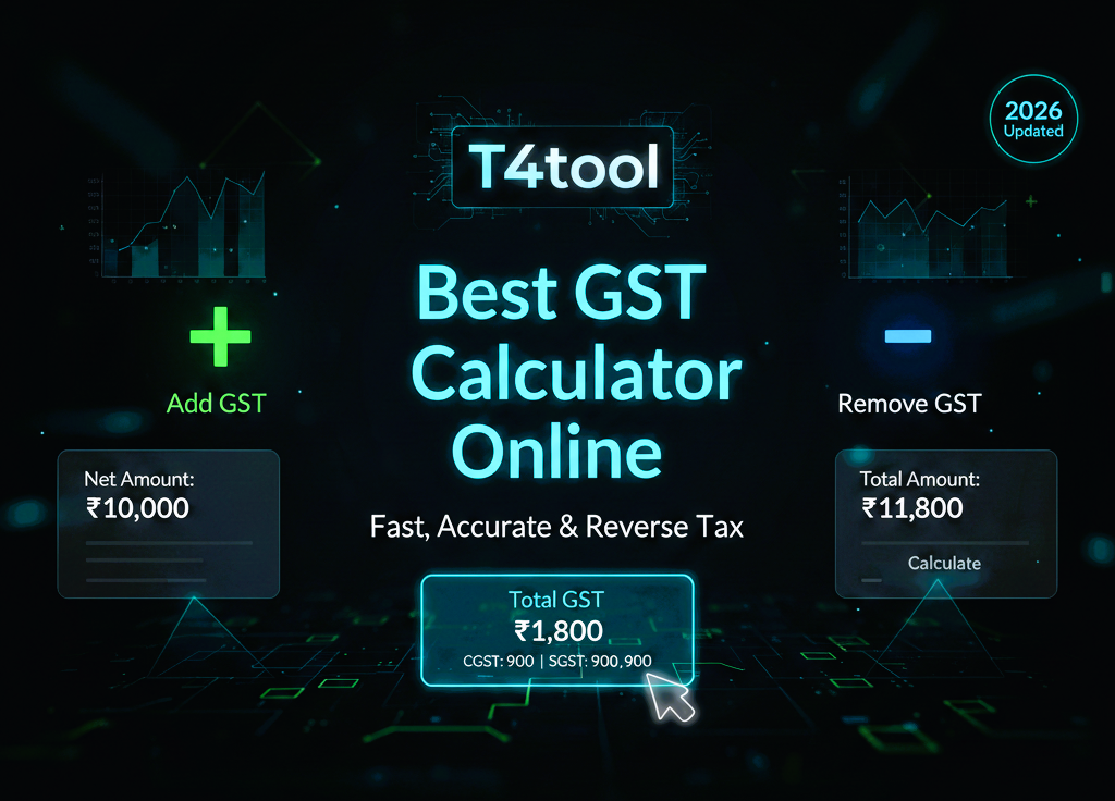 T4tool GST Calculator Online - Add and Remove GST Tool.